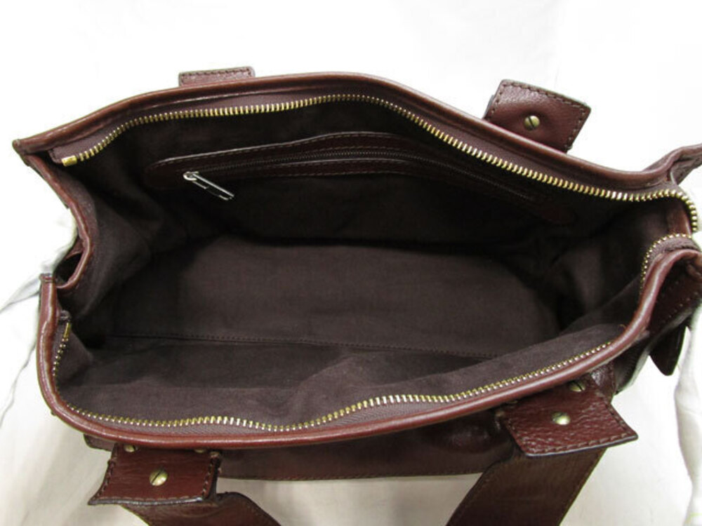 Chloe Tracy Leather Bag Double Top Handles Flap Pocket Brass Red - Picture 5 of 5